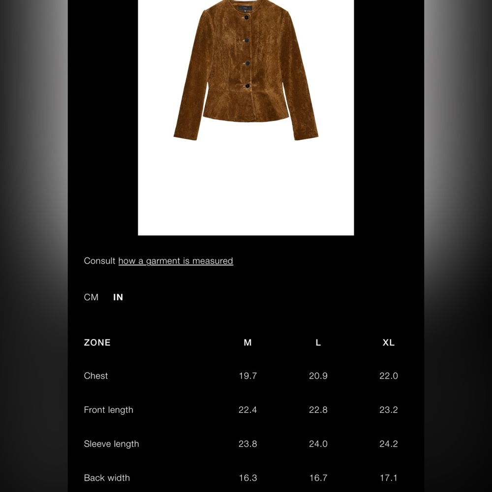 100% SUEDE LEATHER FLARED HEM JACKET - Picture 16 of 16